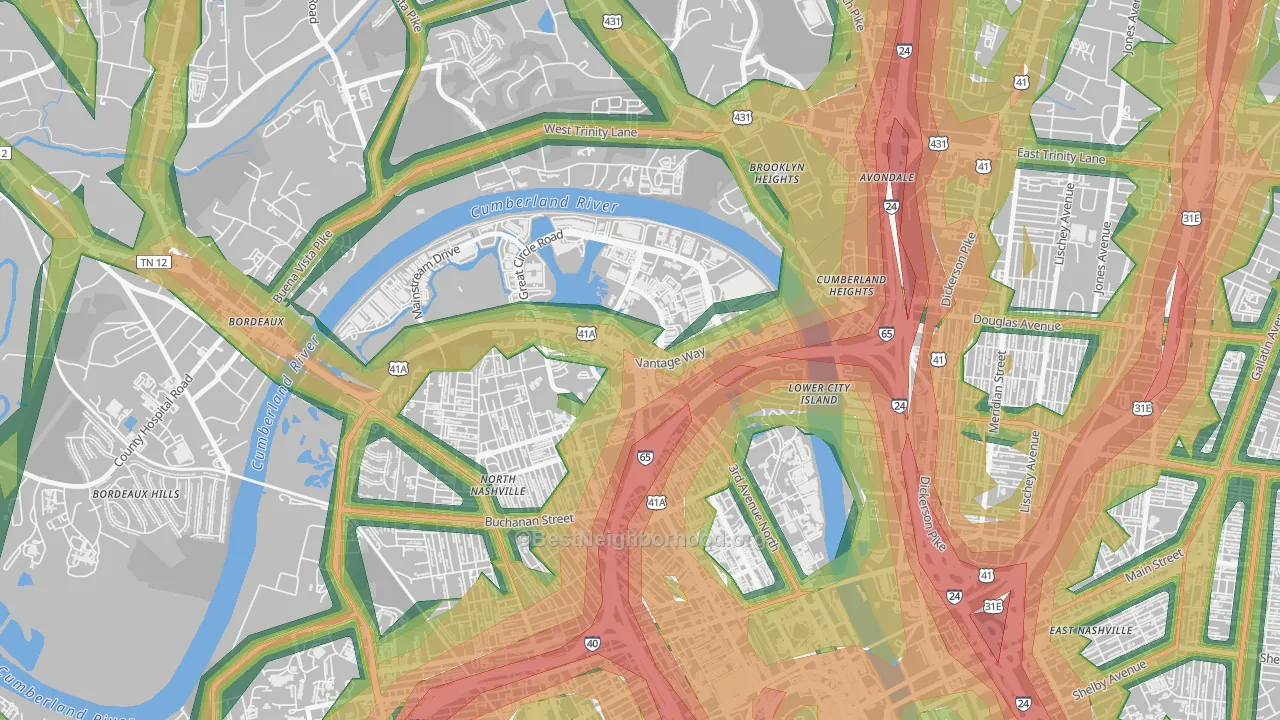 37228, TN Map of Noise Levels in 37228