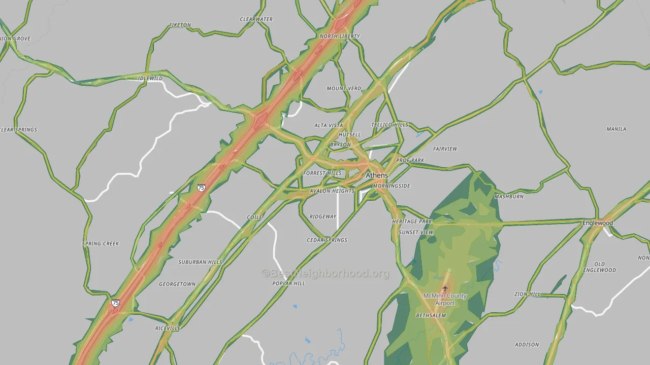 37303, TN Map of Noise Levels in 37303