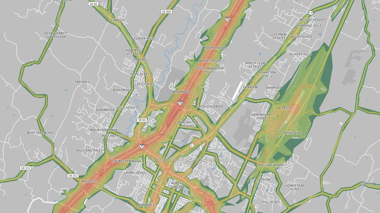 37312, TN Map of Noise Levels in 37312