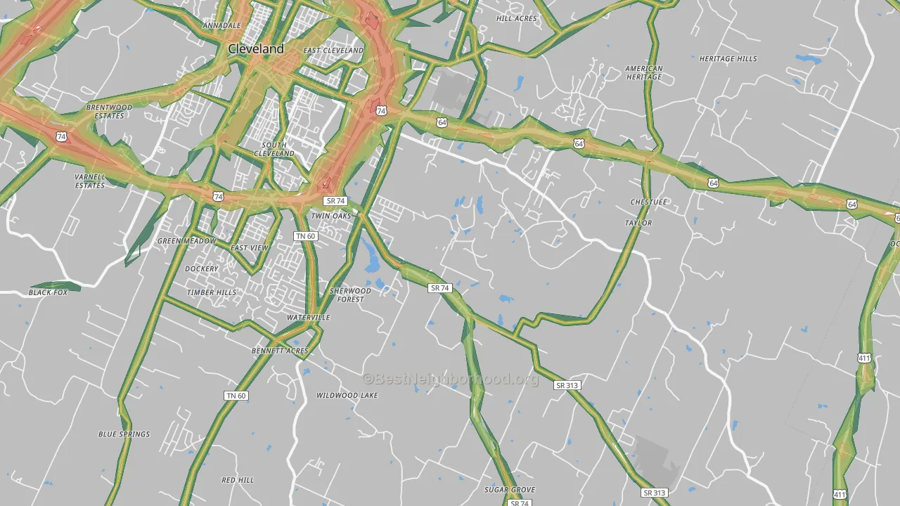 37323, TN Map of Noise Levels in 37323