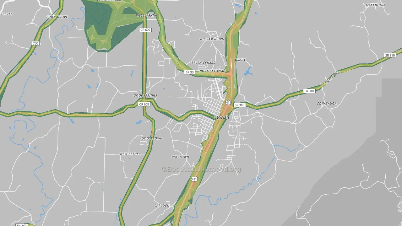 37331, TN Map of Noise Levels in 37331