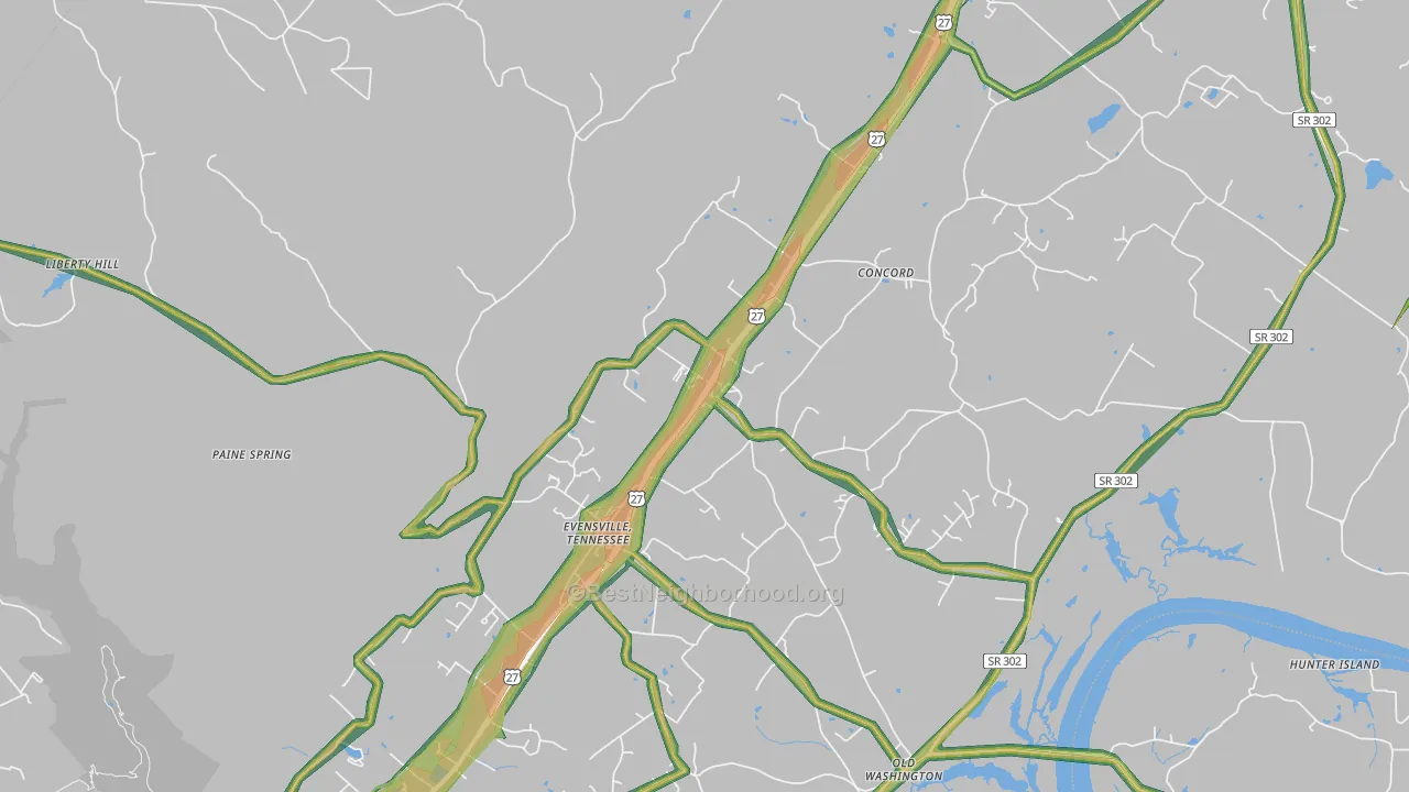 37332, TN Map of Noise Levels in 37332
