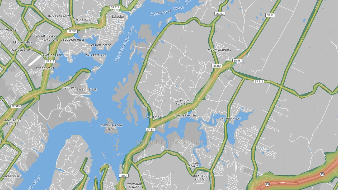 37341, TN Map of Noise Levels in 37341