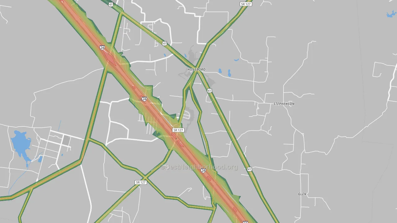 37342, TN Map of Noise Levels in 37342