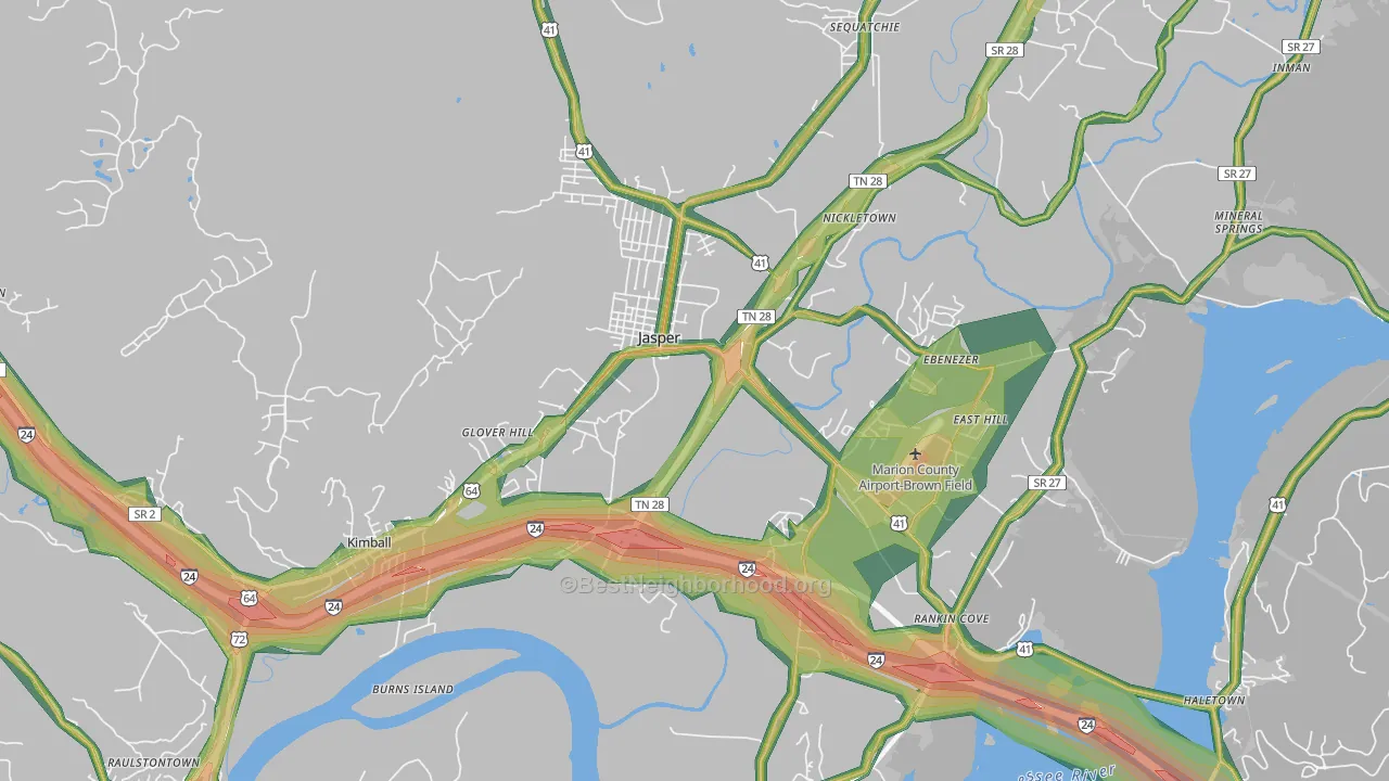 37347, TN Map of Noise Levels in 37347
