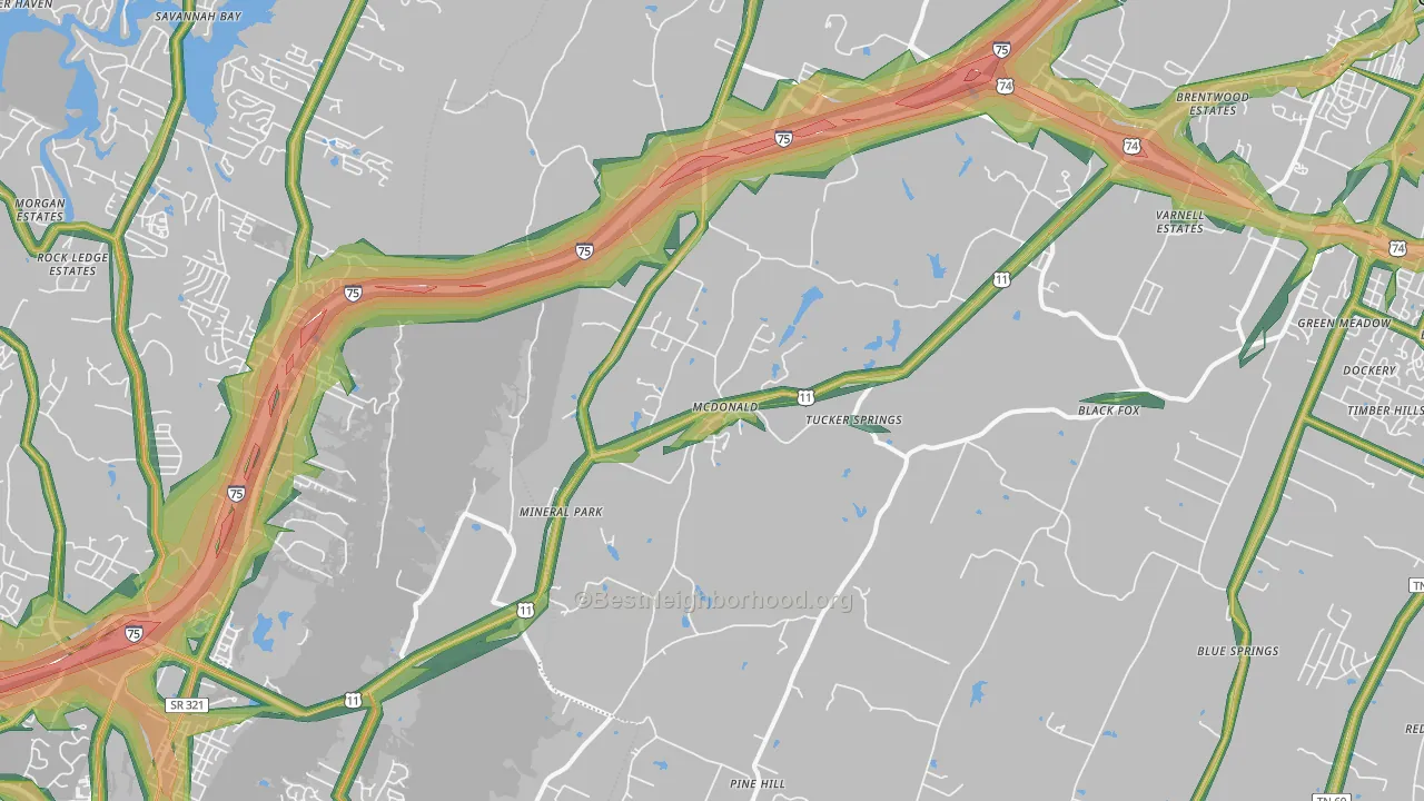 37353, TN Map of Noise Levels in 37353
