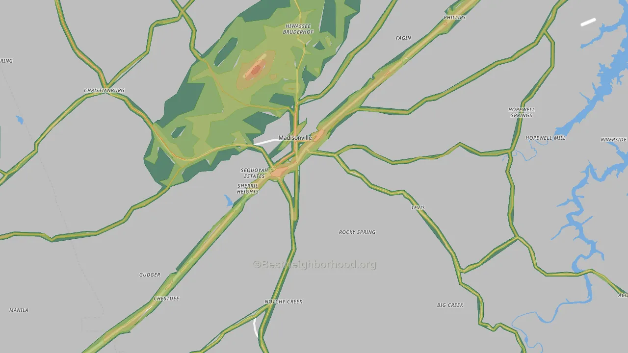 37354, TN Map of Noise Levels in 37354