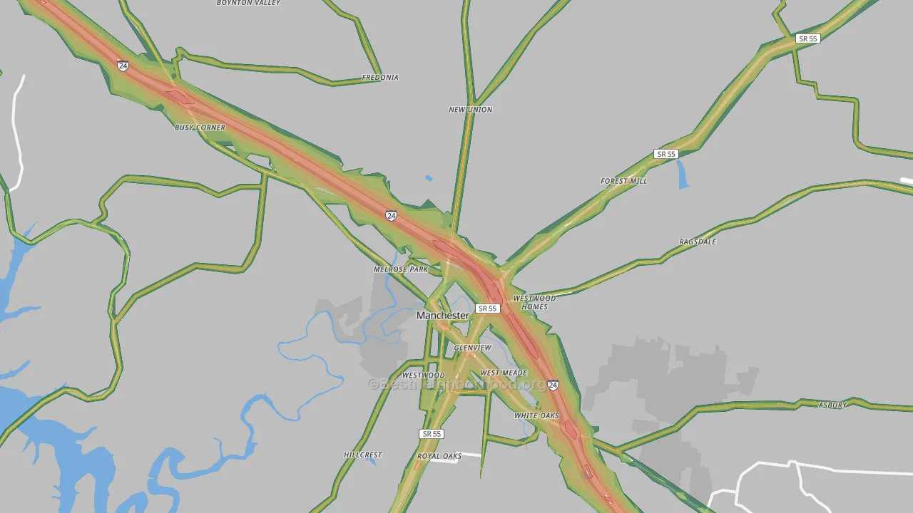 37355, TN Map of Noise Levels in 37355