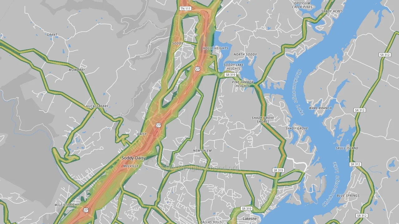 37379, TN Map of Noise Levels in 37379