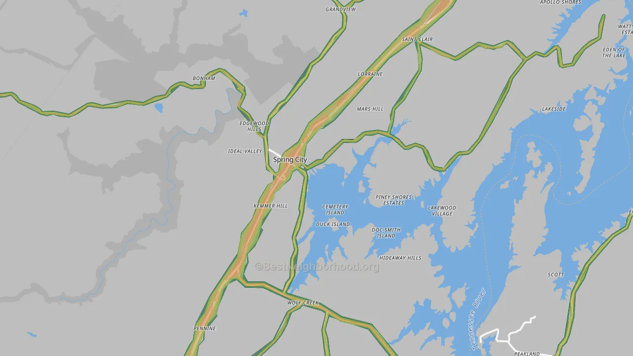 37381, TN Map of Noise Levels in 37381