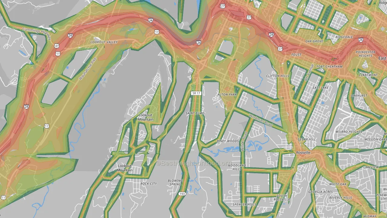 37409, TN Map of Noise Levels in 37409