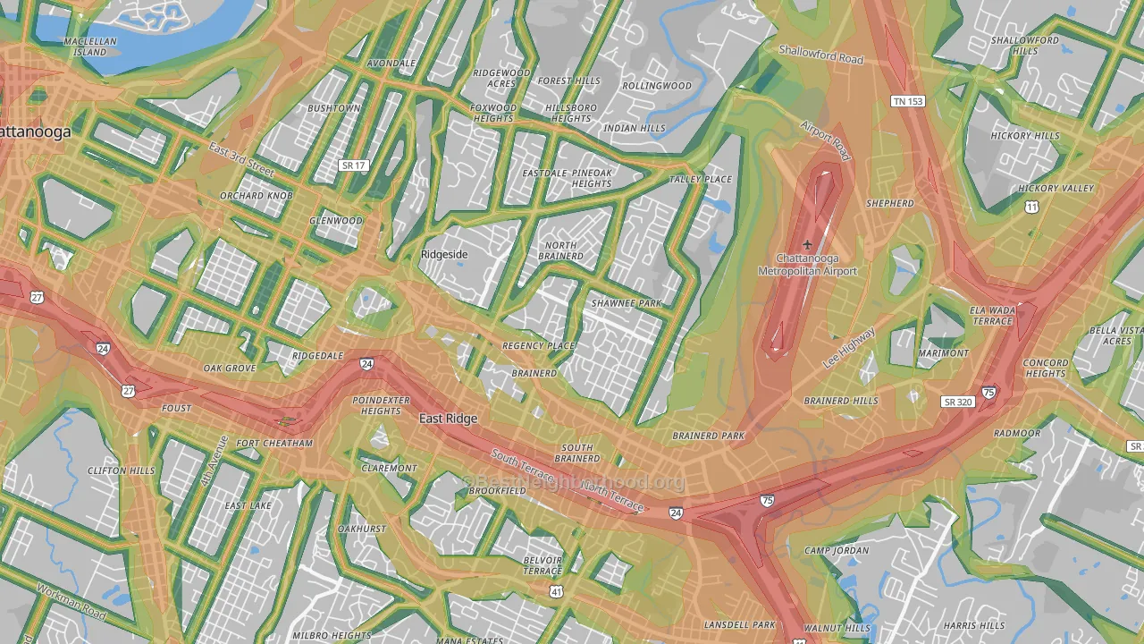 37411, TN Map of Noise Levels in 37411