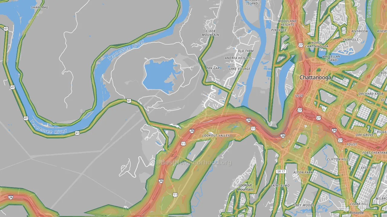 37419, TN Map of Noise Levels in 37419