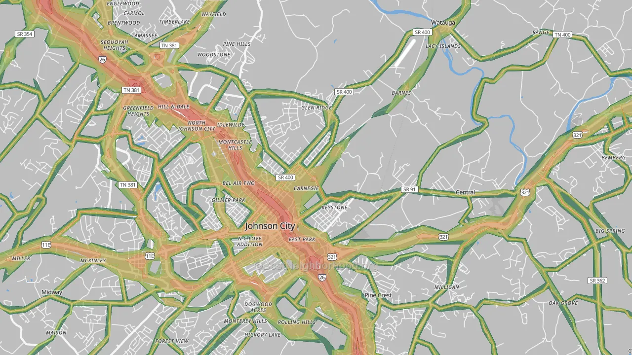 37601, TN Map of Noise Levels in 37601