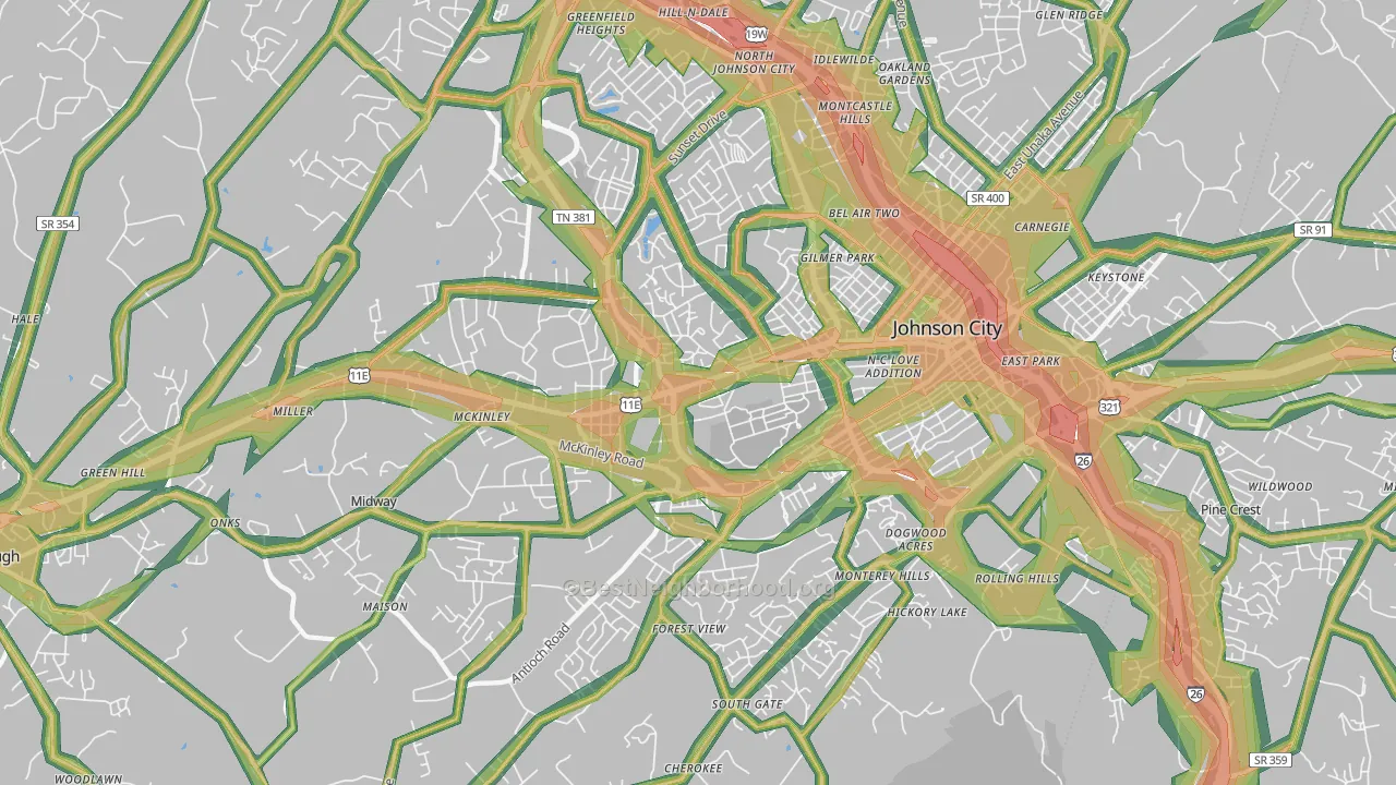 37604, TN Map of Noise Levels in 37604
