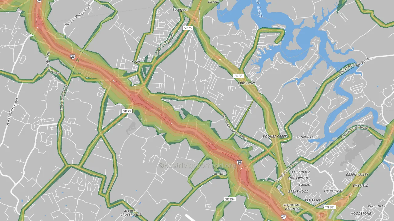 37615, TN Map of Noise Levels in 37615