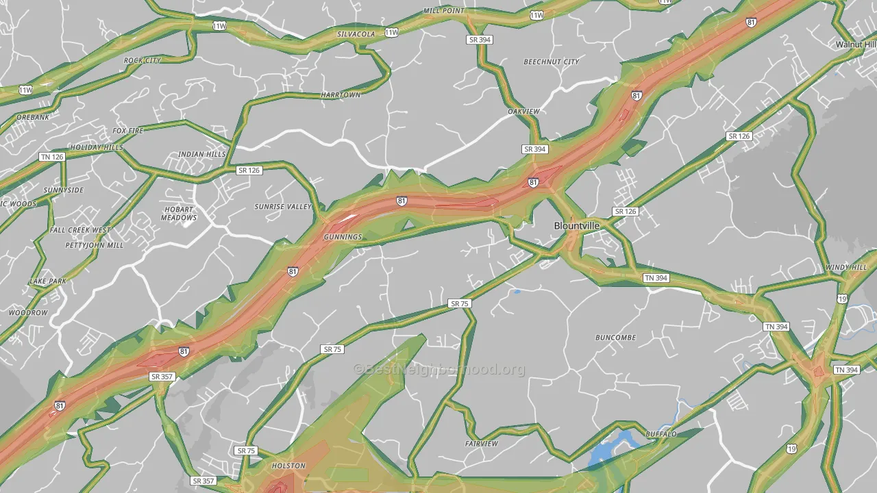 37617, TN Map of Noise Levels in 37617