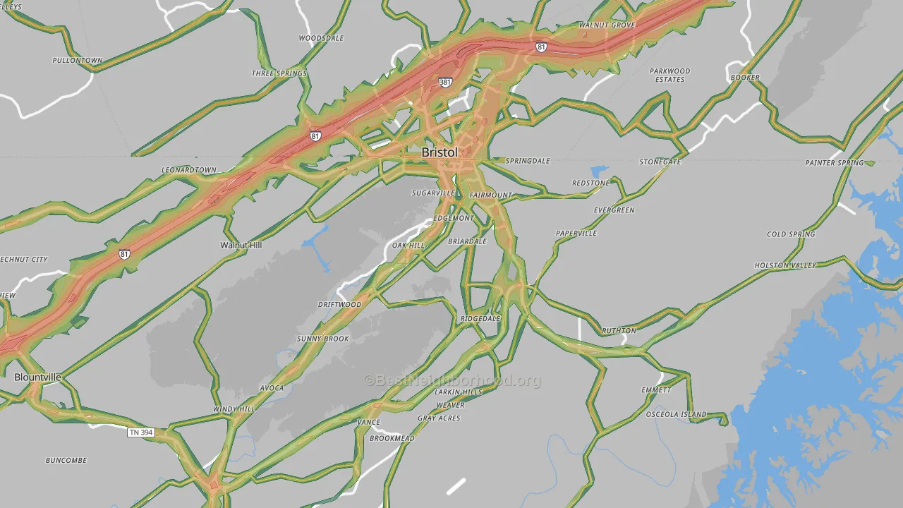 37620, TN Map of Noise Levels in 37620