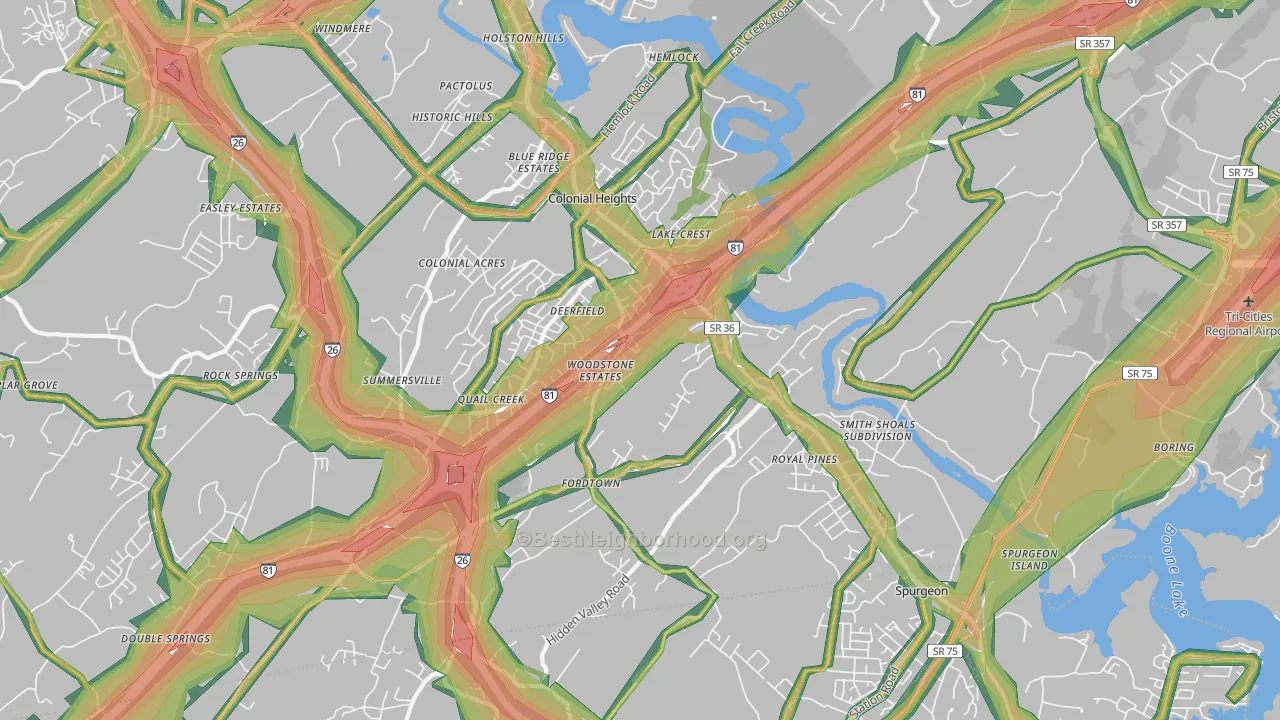 37663, TN Map of Noise Levels in 37663