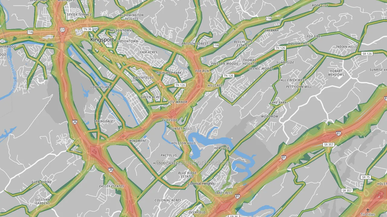 37664, TN Map of Noise Levels in 37664