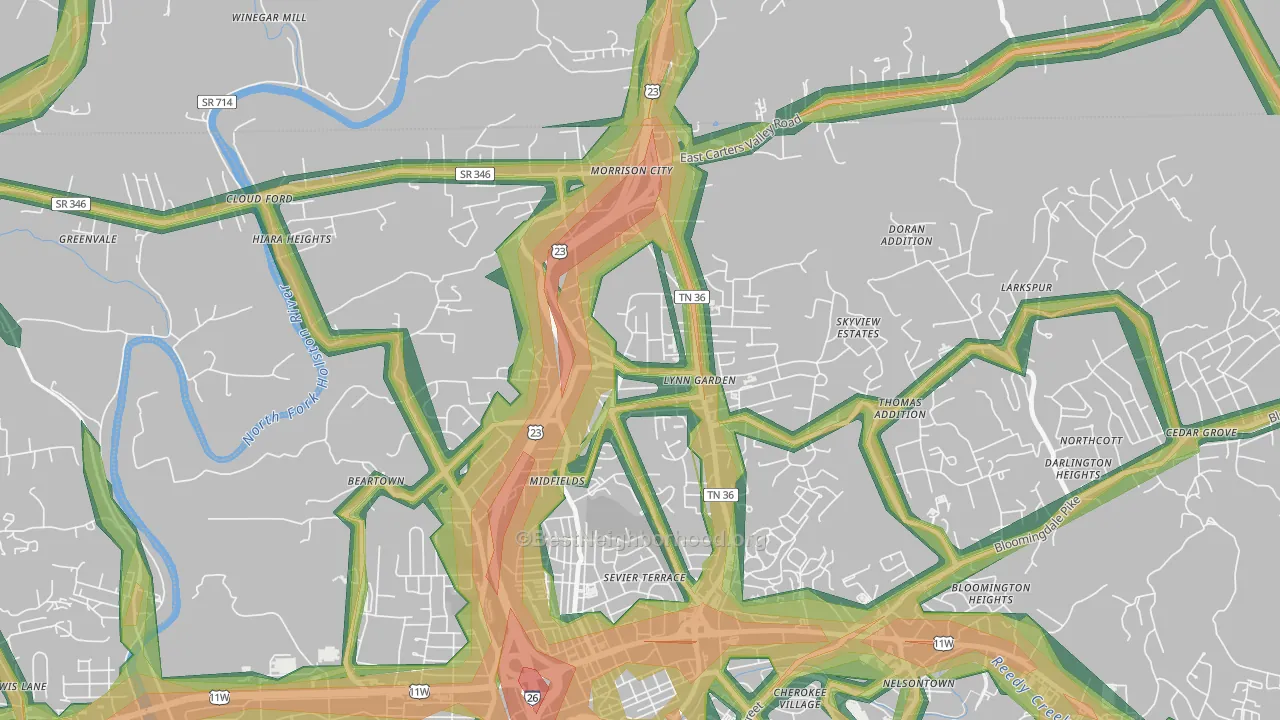 37665, TN Map of Noise Levels in 37665