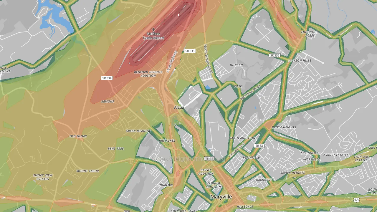 37701, TN Map of Noise Levels in 37701