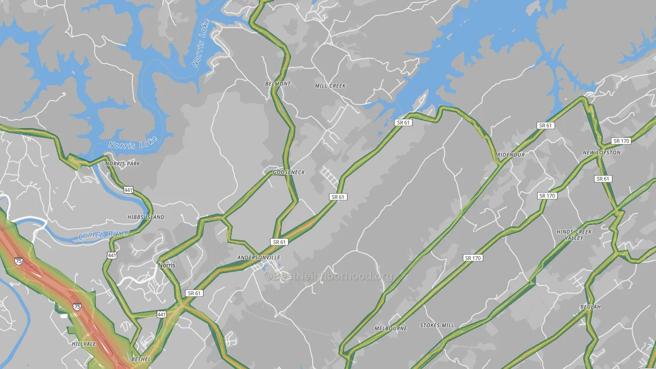 37705, TN Map of Noise Levels in 37705