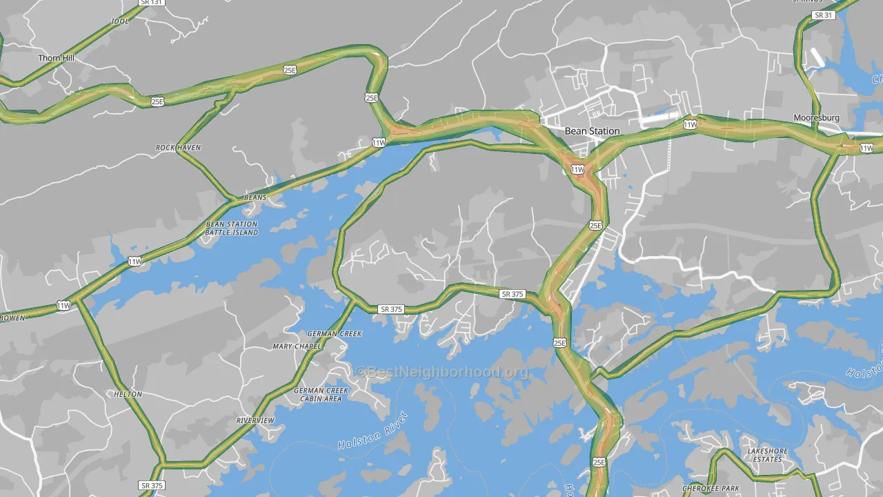 37708, TN Map of Noise Levels in 37708