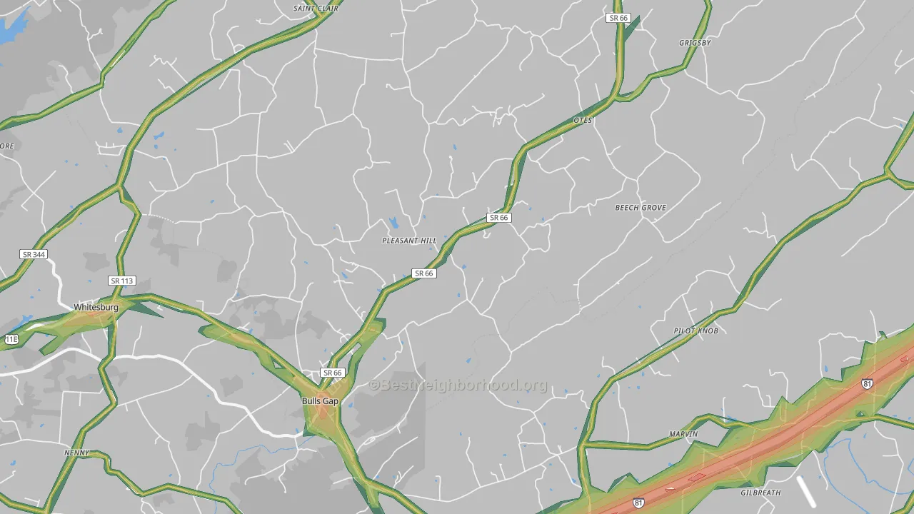 37711, TN Map of Noise Levels in 37711