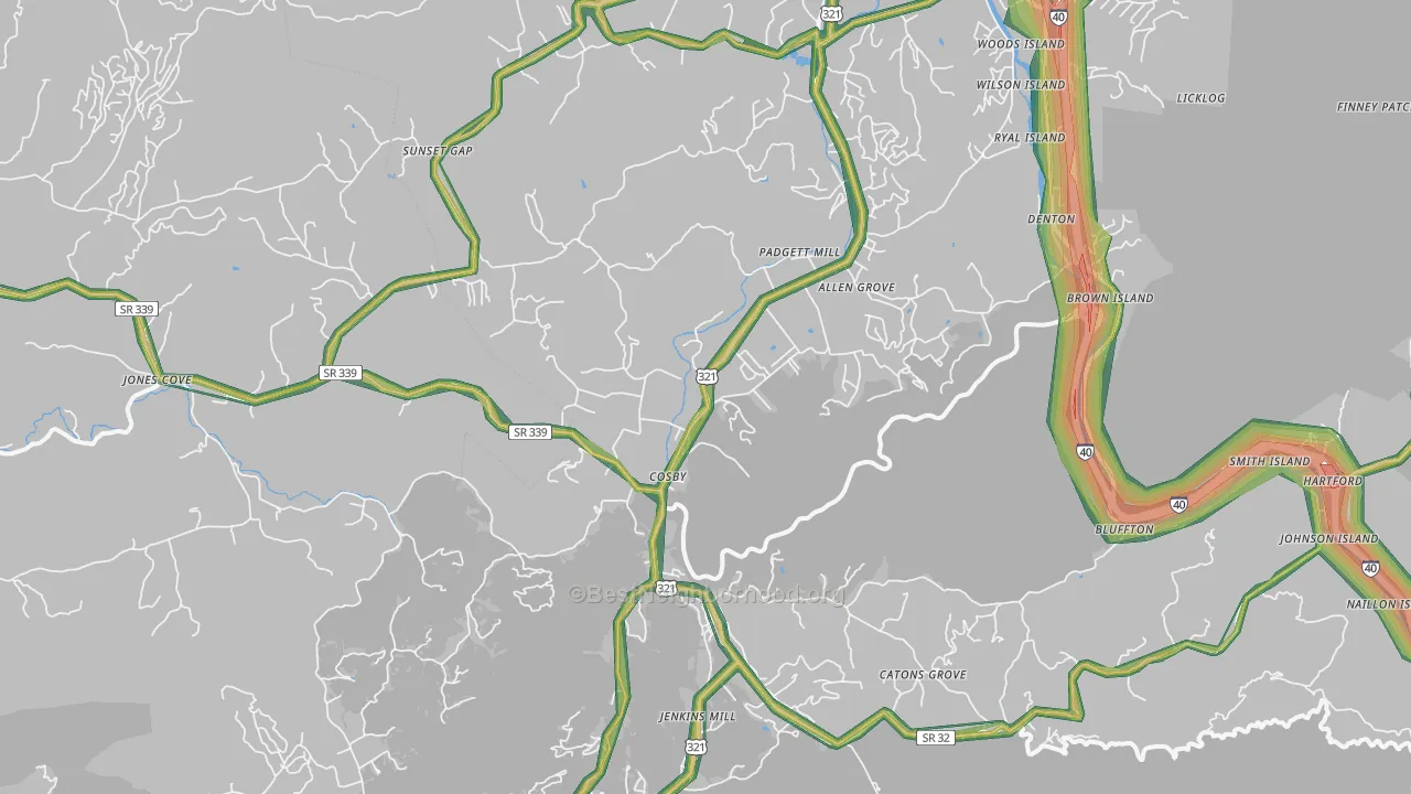 37722, TN Map of Noise Levels in 37722