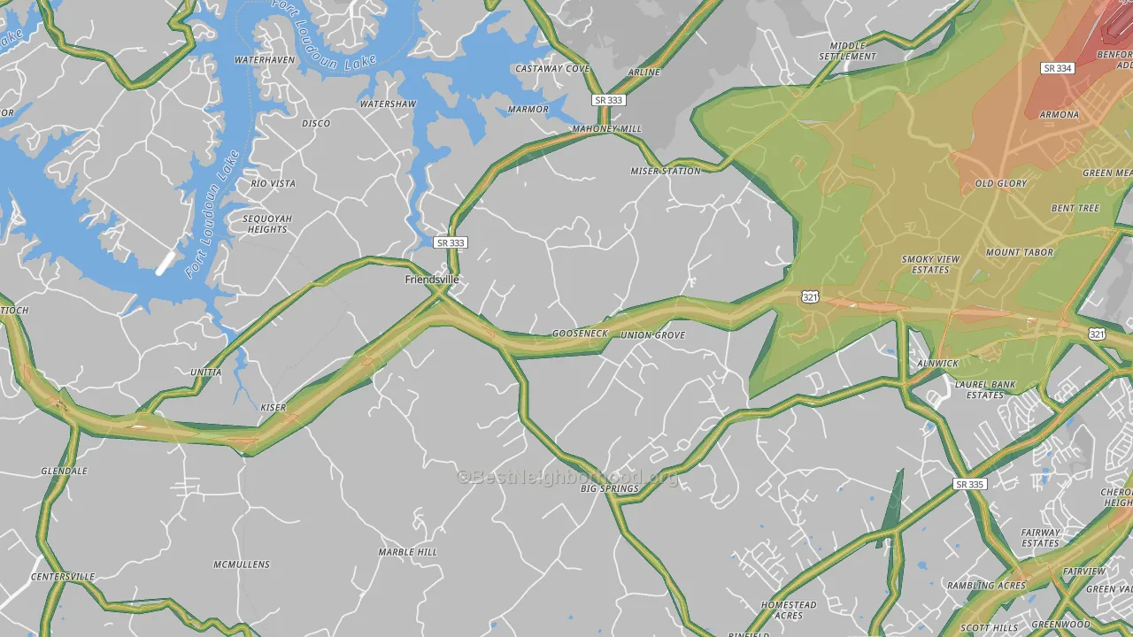 37737, TN Map of Noise Levels in 37737