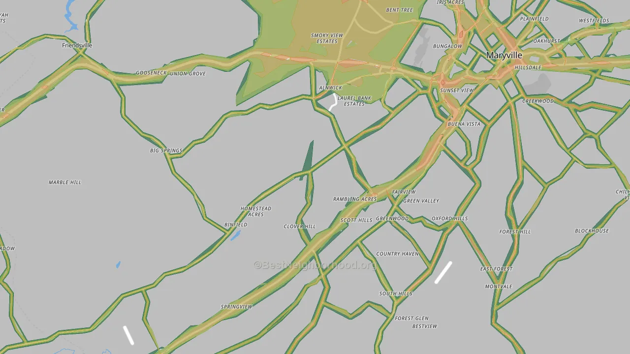 37801, TN Map of Noise Levels in 37801