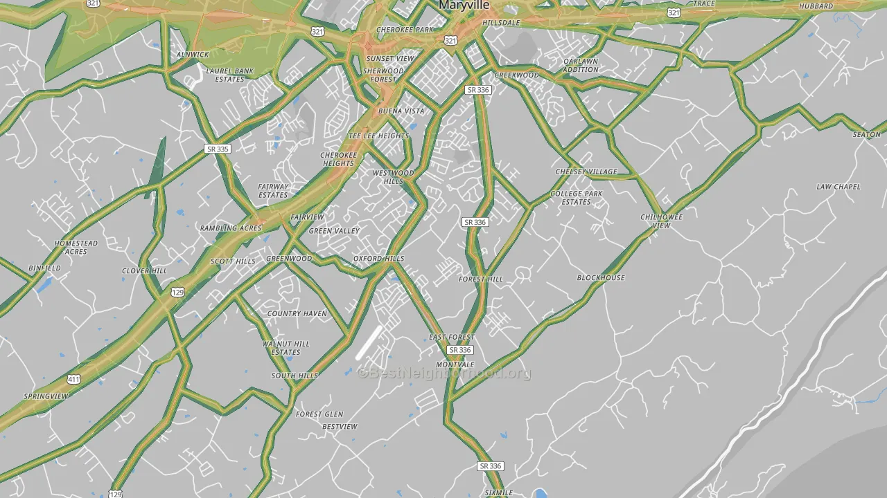 37803, TN Map of Noise Levels in 37803