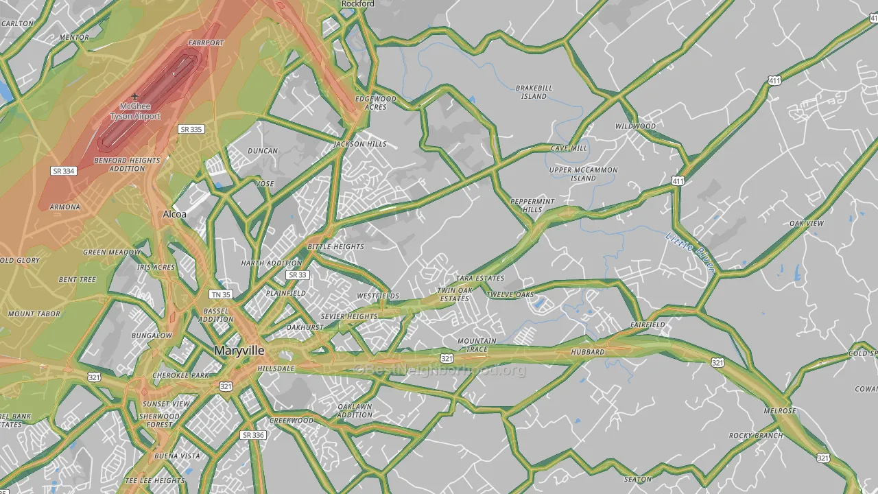 37804, TN Map of Noise Levels in 37804