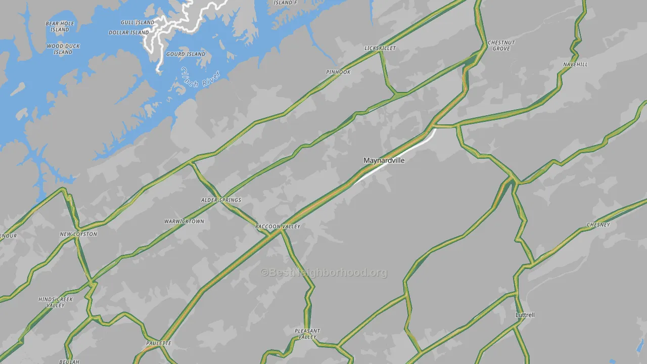 37807, TN Map of Noise Levels in 37807