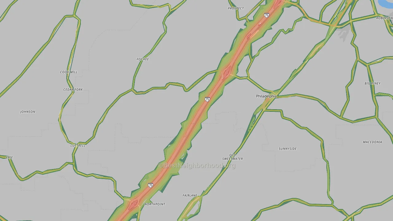 37846, TN Map of Noise Levels in 37846