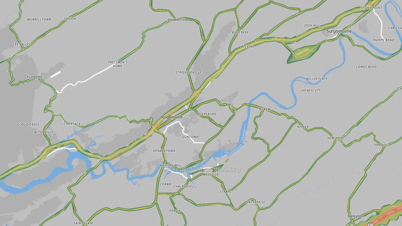 37857, TN Map of Noise Levels in 37857