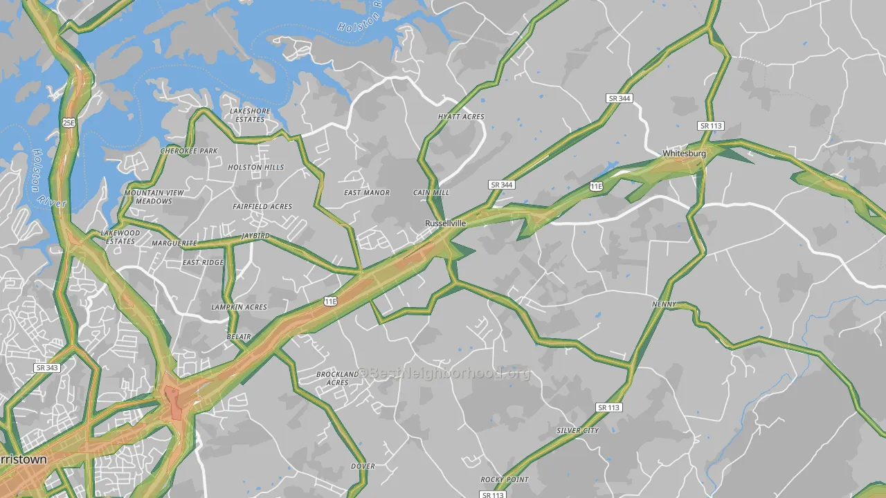 37860, TN Map of Noise Levels in 37860