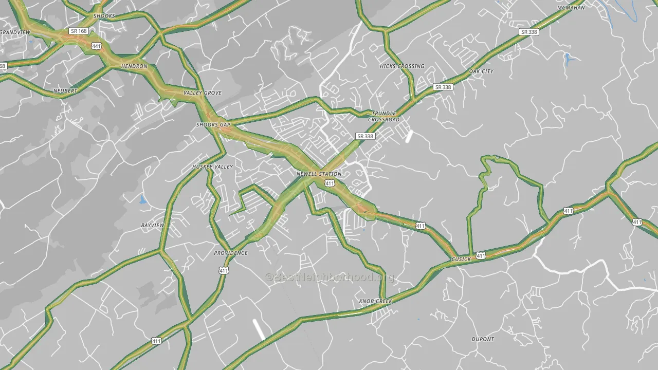 37865, TN Map of Noise Levels in 37865