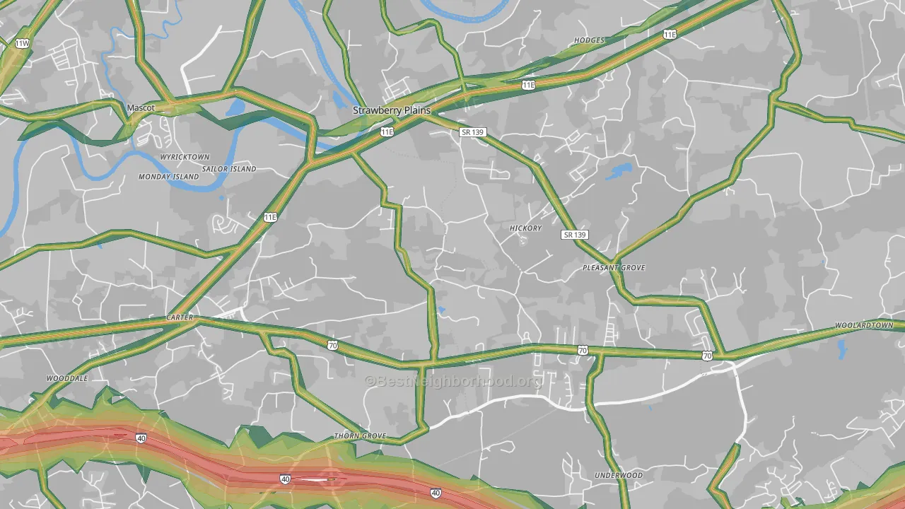 37871, TN Map of Noise Levels in 37871