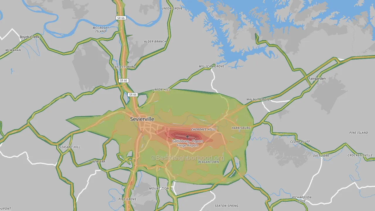 37876, TN Map of Noise Levels in 37876