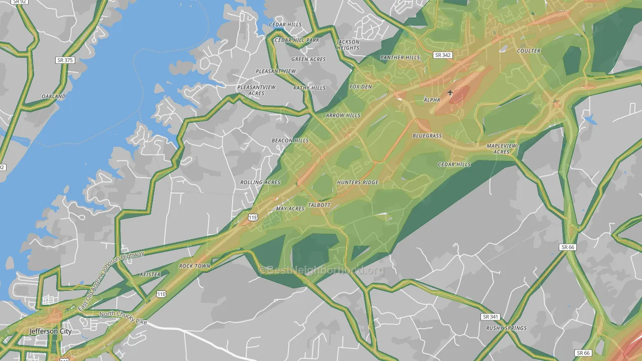 37877, TN Map of Noise Levels in 37877