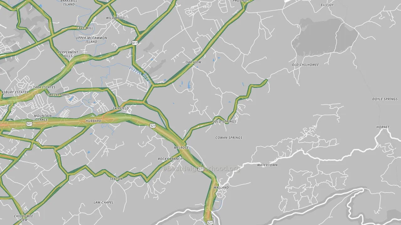 37886, TN Map of Noise Levels in 37886