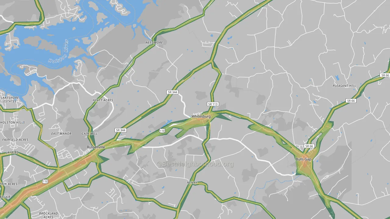 37891, TN Map of Noise Levels in 37891