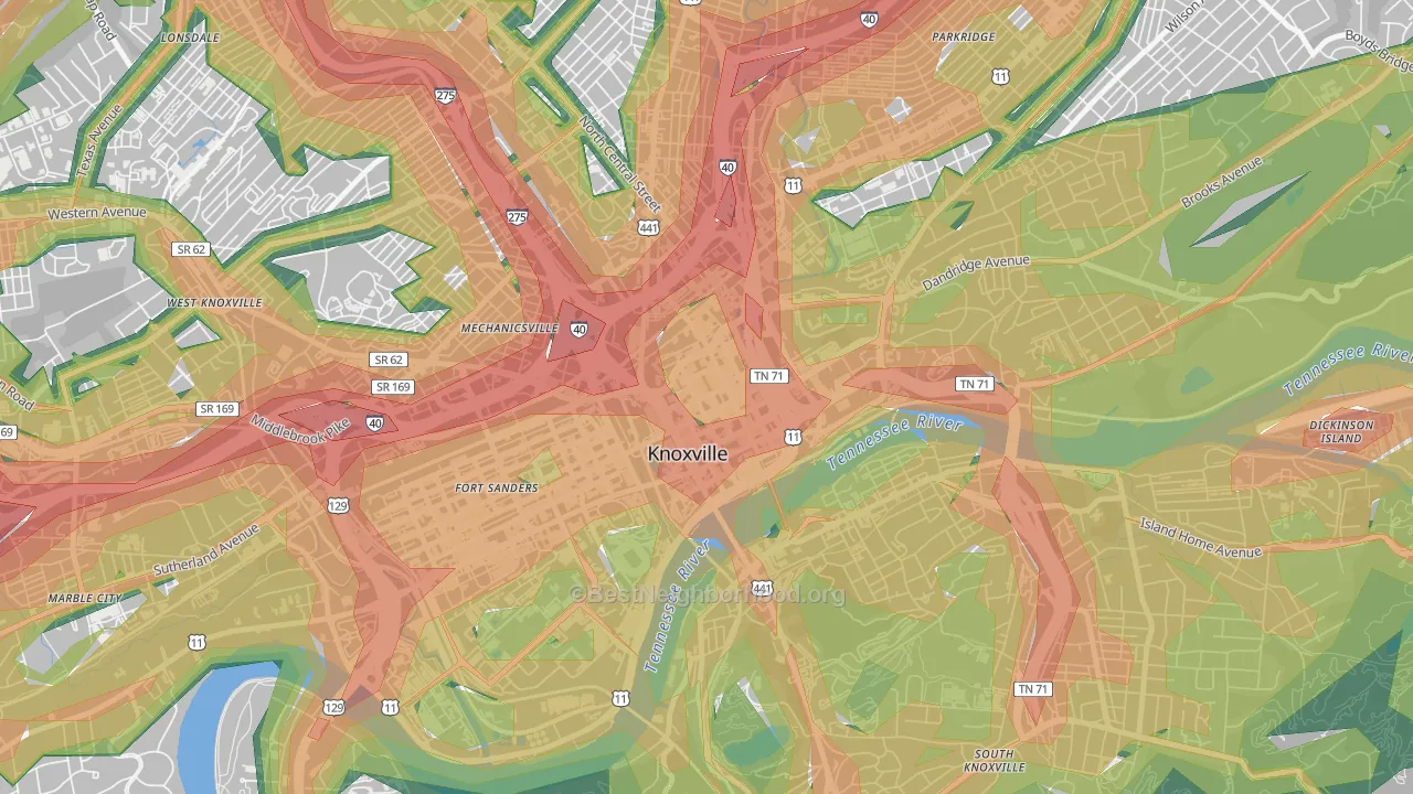 37902, TN Map of Noise Levels in 37902