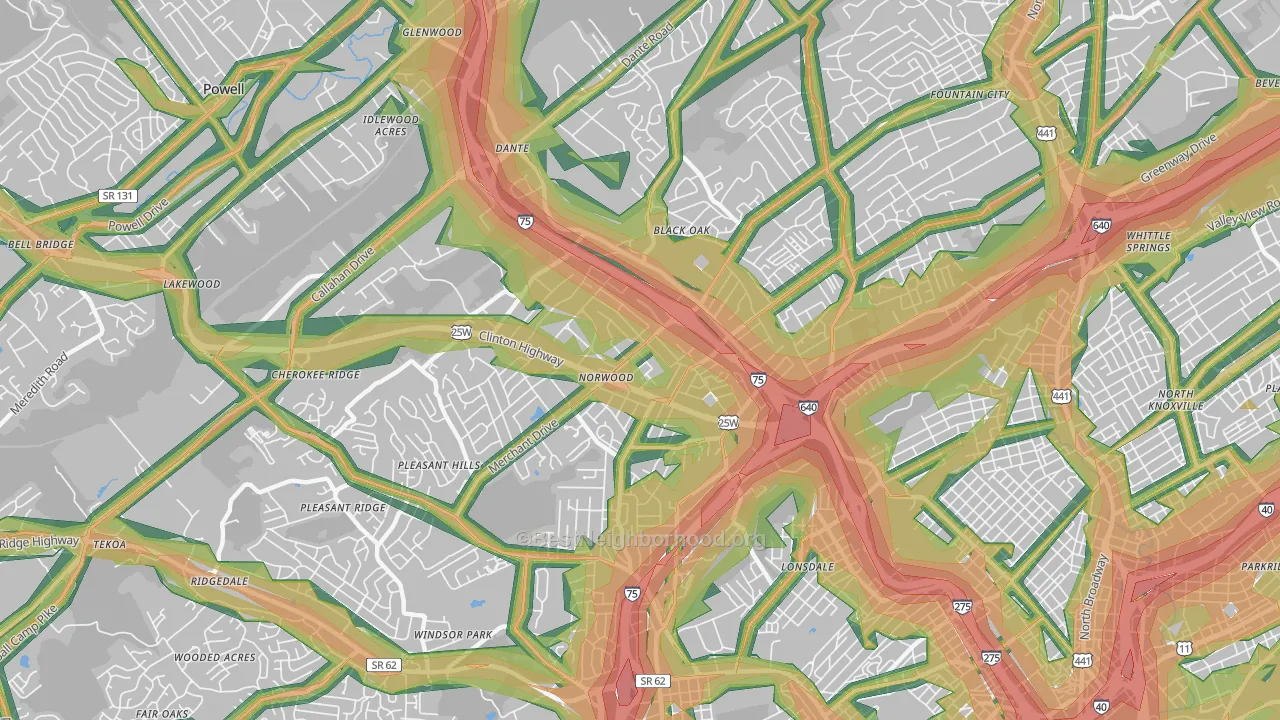37912, TN Map of Noise Levels in 37912