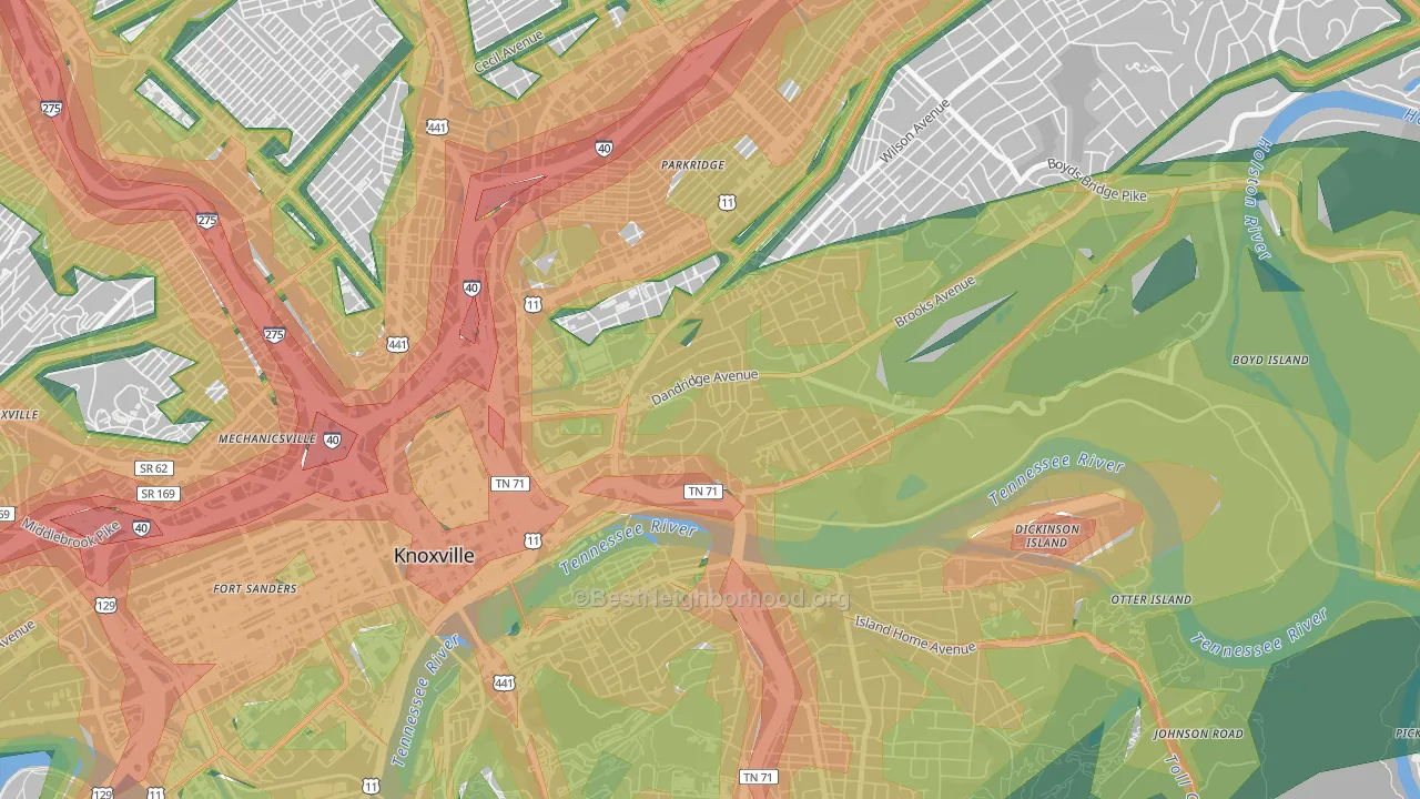 37915, TN Map of Noise Levels in 37915