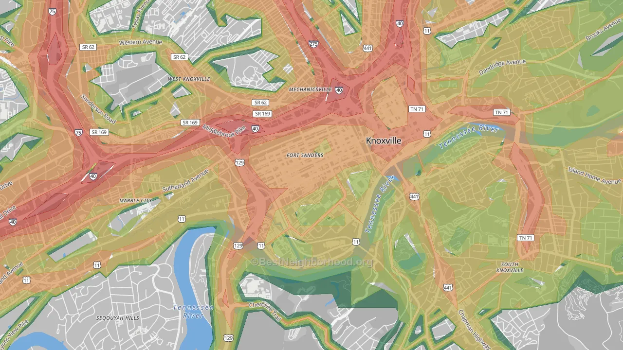 37916, TN Map of Noise Levels in 37916