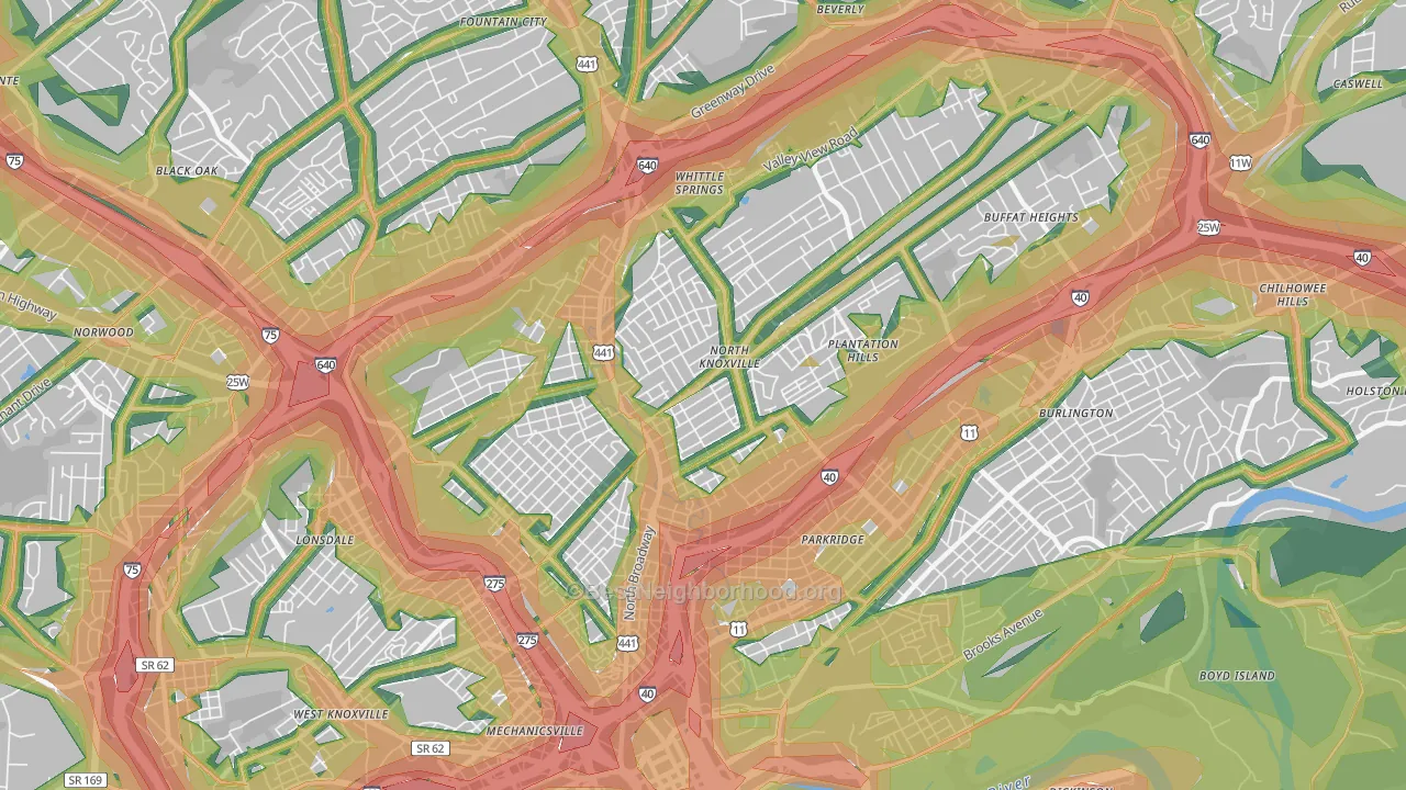 37917, TN Map of Noise Levels in 37917