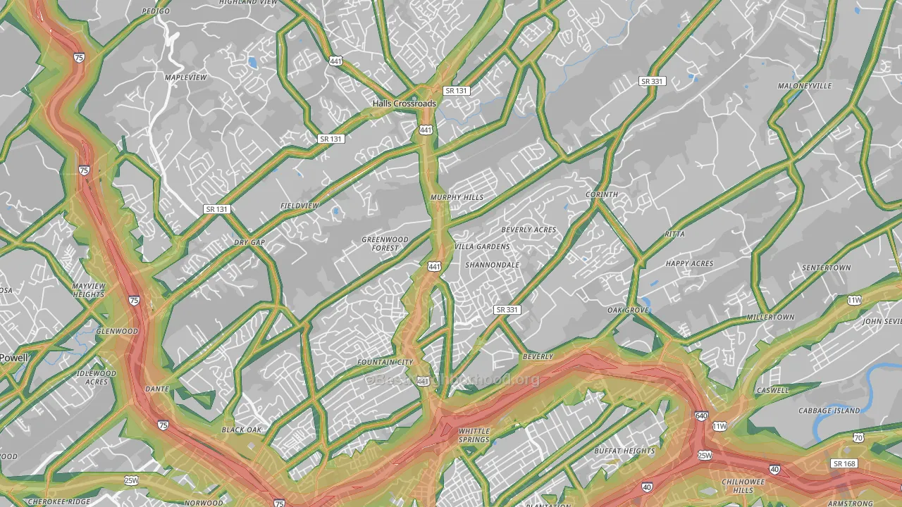 37918, TN Map of Noise Levels in 37918